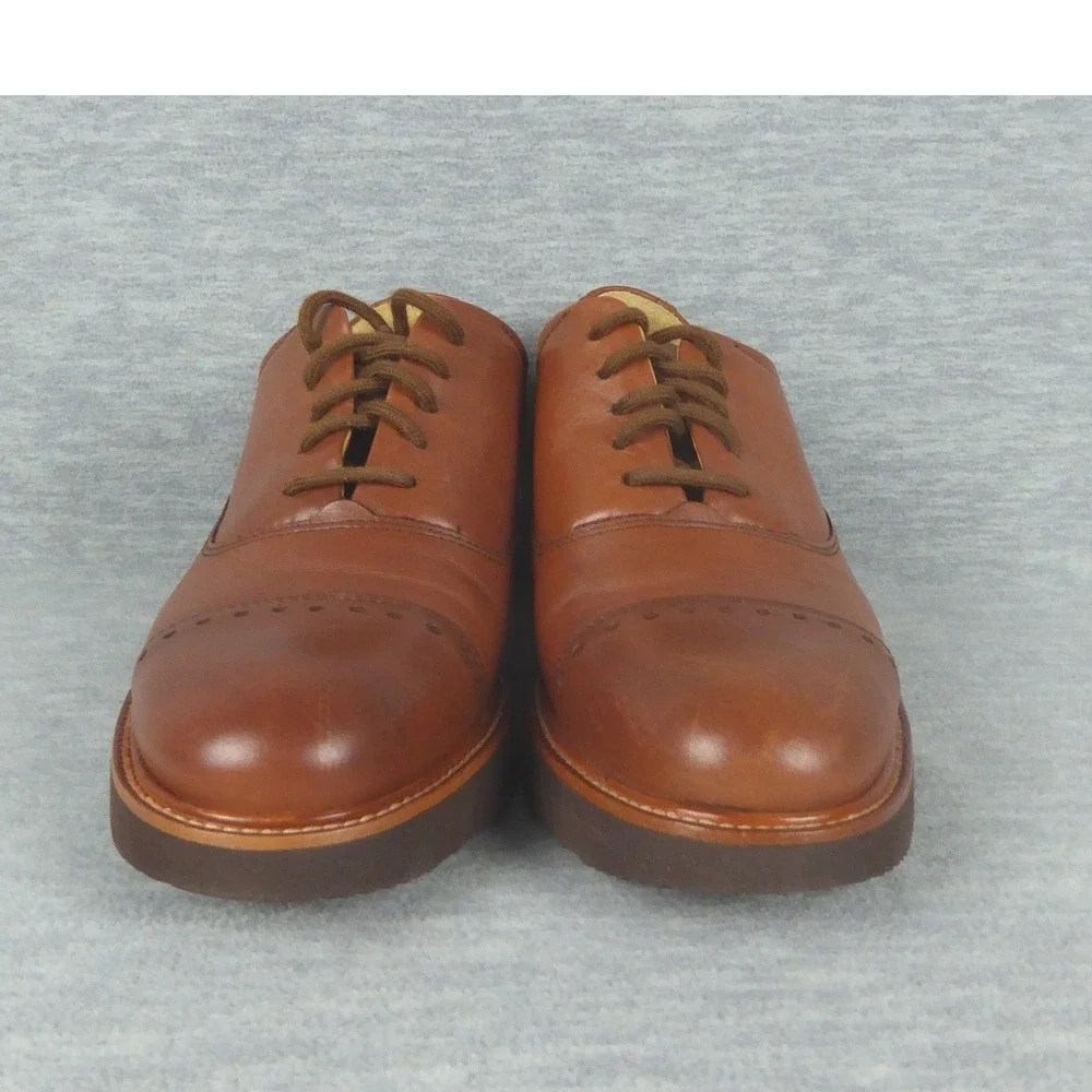Samuel Hubbard Market Cap Shoes Mens 7 M Whiskey Brown Leather Oxford Shoes